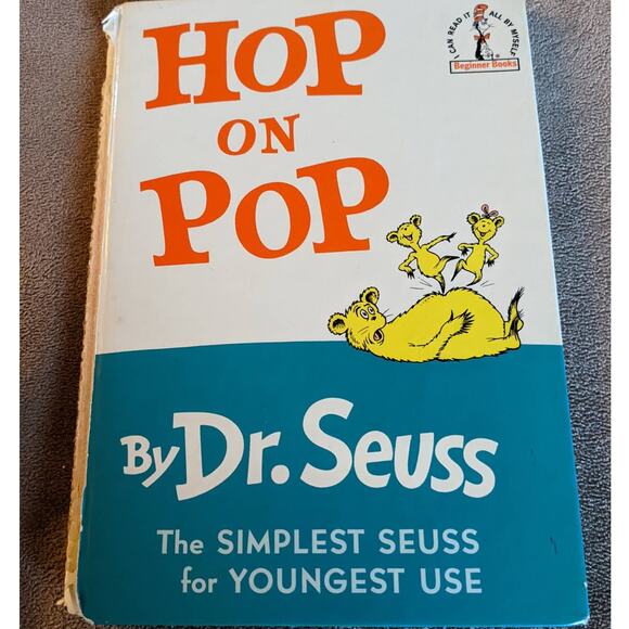 Vintage Dr Seuss Foot Book And Hop On Pop Childrens Kids Books Set of 2 - Picture 10 of 12